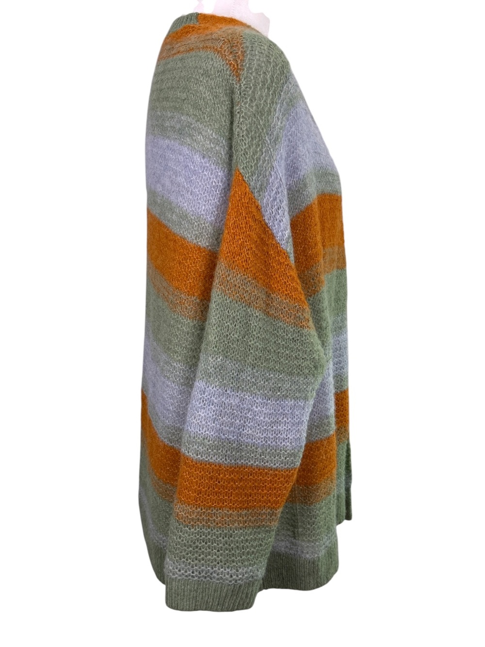 WRAP London Baby Alpaca Merino Wool Striped Cardigan US 12 Boho - Picture 4 of 12